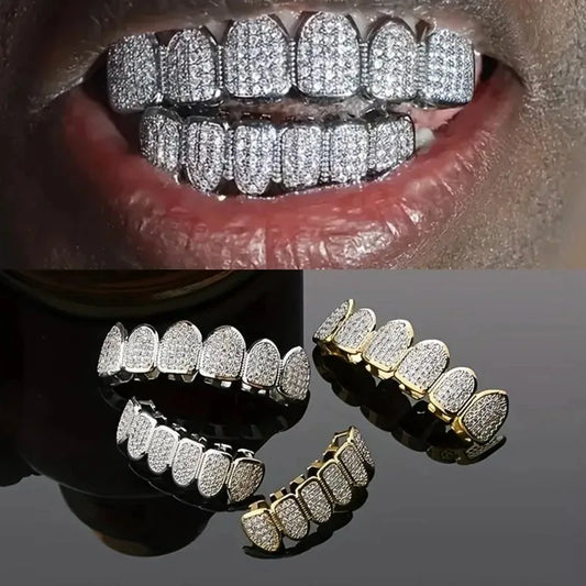 Hip Hop CZ Teeth Grillz Set