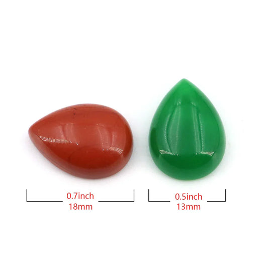 13x18mm Water Drop Flat Back Beads – Natural Stone Crystal Cabochons for DIY Jewelry