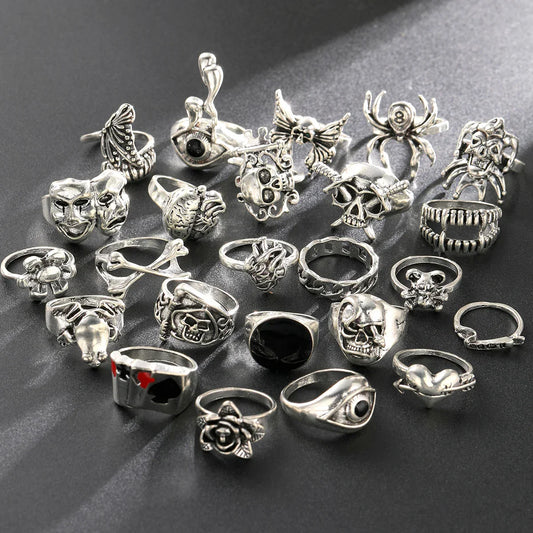 Gothic Skeleton Ring Set